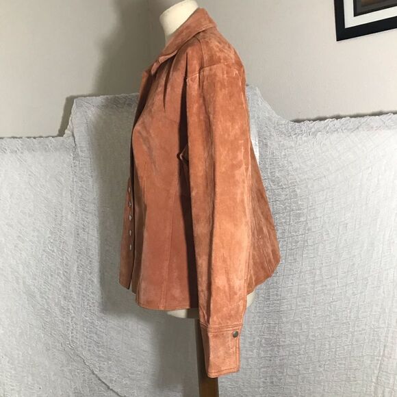 Coldwater Creek Y2K Vtg Suede Orange Jacket Size PXL - Picture 3 of 12